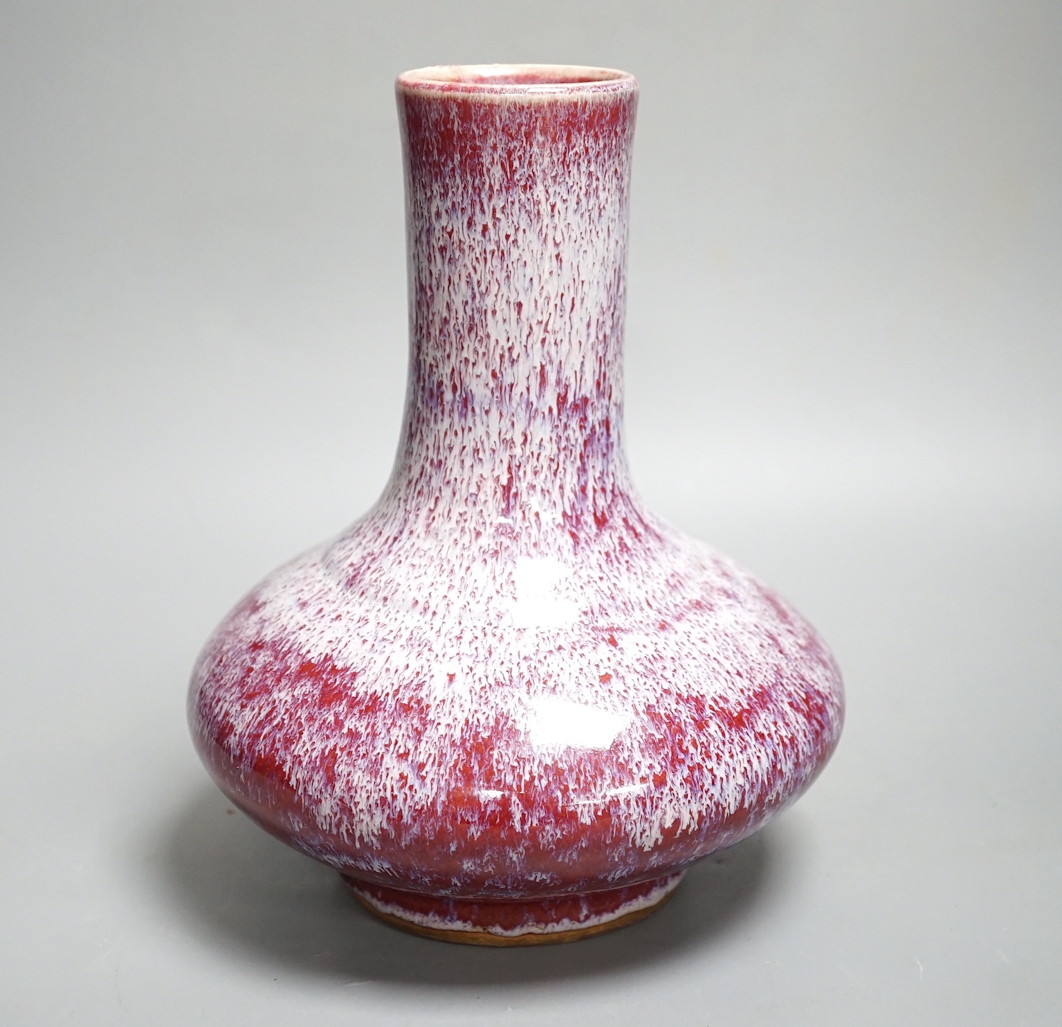 A Chinese flambe glazed vase - 24.5cm